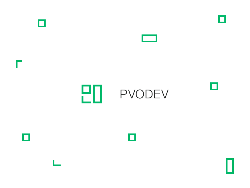 PVODEV.COM basovdesign branding developer germany green identity logo minimal poland pvodev square tetris