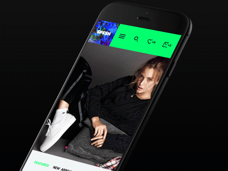 Spesh Mobile Slider / Cyberpunk style / Glitch animated bright ecommerce gif glitch iphone logo minimal mobile mobile app mobile design responsive shop slider store ui web webdesign website wordpress