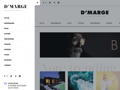 Menu. D'MARGE dmarge fashion girls last articles magazine men menu minimal news style sydney white