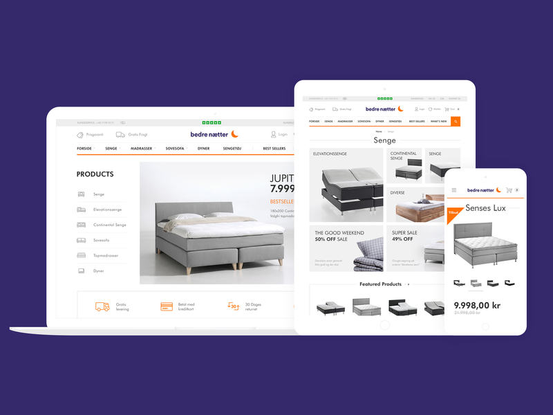 Bedre Nætter bedre nætter bedrenaetter branding denmark design flat icon magento minimal mobile responsive shop store typography ui ux web web design webdesign website