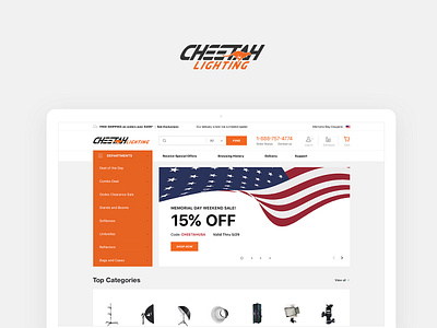 Cheetah Lighting. Website design cheetah ecommerce lighting minimal mobile responsive shop store ui ux web webdesign website