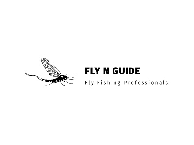 Logo for Sydney Fly Outfitters & Guiding. Fly N Guide australia basov black black white blackandwhite fishing fly fly guide guiding identity logo logo design logotype outfitters sydney vector