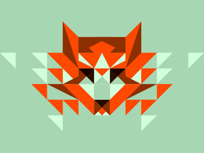 red fox animal fox geometric red