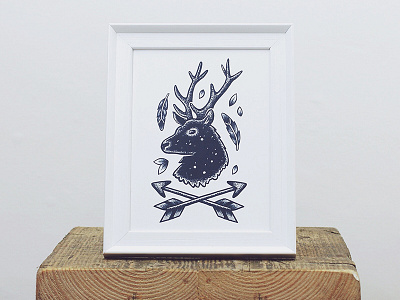 The Stag - Mini Print creative deer design illustration print