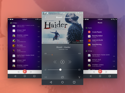 Music Streaming Mobile App Interface mobile application design onethingdesigns user interface