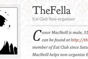Eat Club User Profile Intro avatar drop caps italics profile typography user