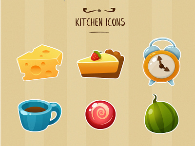 Game icons - Kitchen cartoon game art game logo game ui icon illustration vector