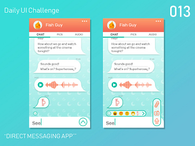 Daily UI 013 - Direct Messaging App android app design app dailyui design direct message flat message app ui ux