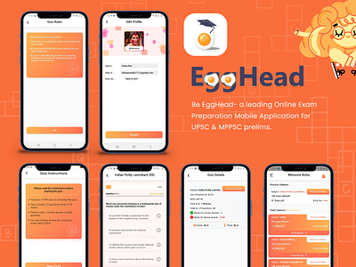 Be EggHead: Online Exam Preparation App for UPSC & MPPSC Prelims design mobile app design mobile app development mobile app ui ux design ui ux design