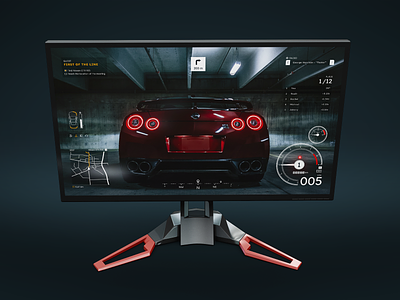 Racing Game UI Concept car dark game gaming interface racing ui
