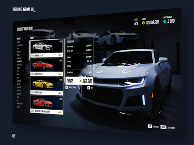 Racing game UI Concept 2