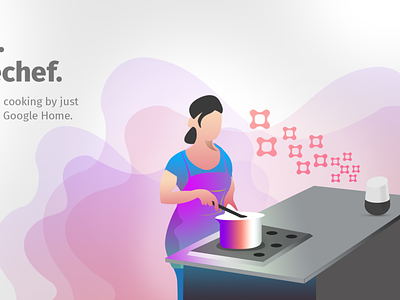 KloveChef: Voice based cooking platform cooking googlehome illustration voice voice ux