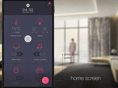 Hotel room control design home automation homecontrol iot smart ui ux