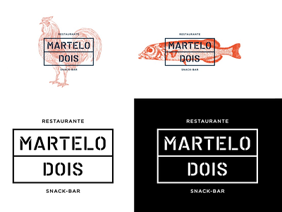 Identity for Restaurant Martelo 2 brand brand design brand identity branding branding design chicken fish hammer logo logo design logotype meal meat restaurant restaurant branding two