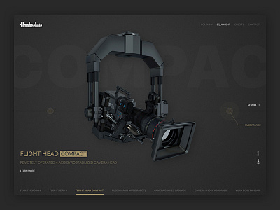 Filmotechnic website concept camera dark design equipment filmotechnic landing ui uiux ux web