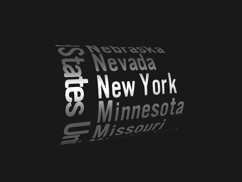 U.S. States after effect animation design gif kinetic typography logo new york text logo typogaphy united states usa
