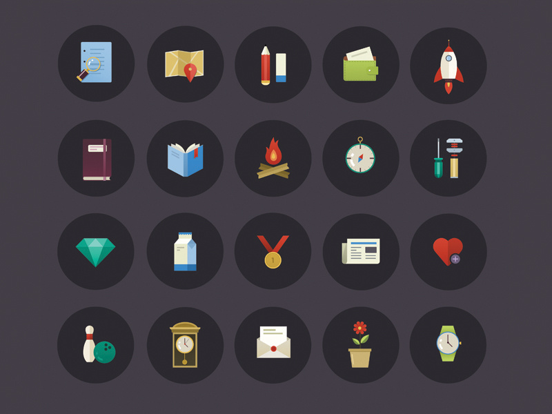 Vector icon set icons flat design set photoshop ios illustrator android app