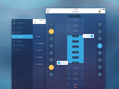 Sea Schedule appdesign charts dashboard flat icon interface ios ipad schedule studio ui ux