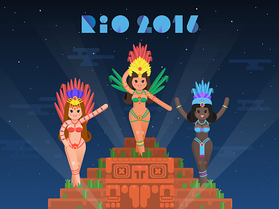 Rio Carnival Illustration brazil carnival colors flat graphicdesign illustration interface rio2016 ui userinterface ux vector