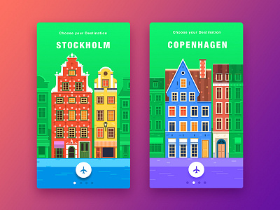 Travel App Concept appdesign design europe flat flatdesign graphicdesign illustration travel ui userinterface ux vector