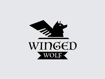 Winged Wolf Logo animal design logo logos symbols templates winged wolf