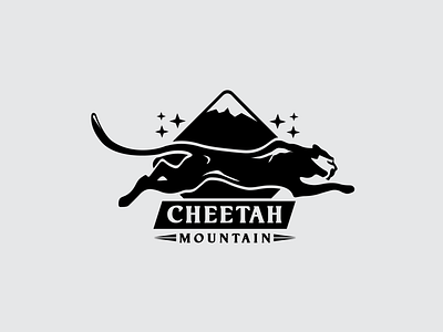Cheetah Mountain Logo animal branding cheetah design graphic design logo logotype minimal simple logo symbols templates vector