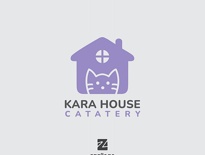 Kara House catatery cat cute cute logo kara kara house kara house catatery logo logos logotype simple simple logo vector