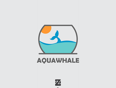 Aquawhale aquarium aquawhale branding design fish place illustration logo logoaquarium logos logotype simple logo vector