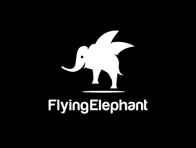 Flying Elephant animal branding design flying elephant flying logo logo logoflying elephant logos logotype simple logo vector