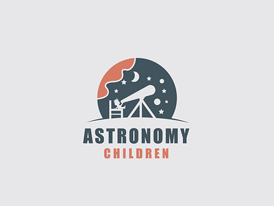 ASTRONOMY CHILDREN LOGO astronomy astronomy children logo branding design logo logos logotype simple logo templates vector