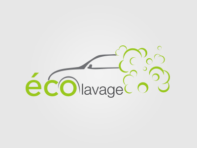 Ecolavage Logo car eco gray green logo minimal wash
