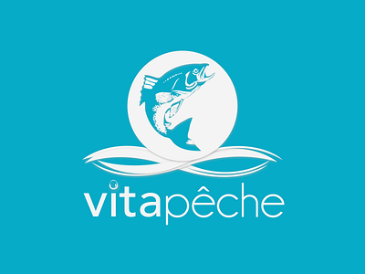 Vita Pêche Logo aqua blue clean cool fish logo sea water