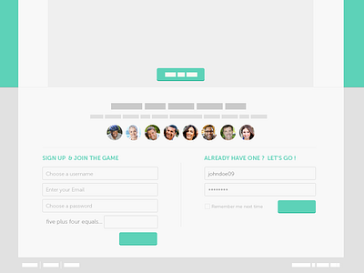Sign-up page wireframing avatar flat form interaction login register signin signup ui ux webdesign wireframing