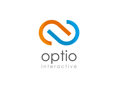 Optio interactive Logo blue equality flat folding infinity logo optio orange