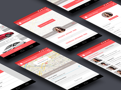 Friendryde - Android mobile app android app design flat grey material materialdesign mobile mockup pink