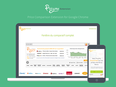 Pricyme Extension Landing Page bootstrap chrome comparison conversion extension frontend green landing orange pricing webdesign website