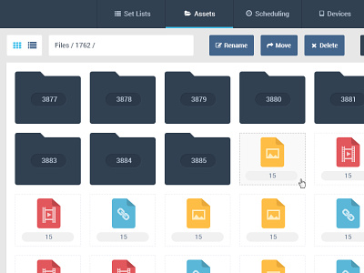 Assets Manager UI assets files folders icons invision manager ui ux
