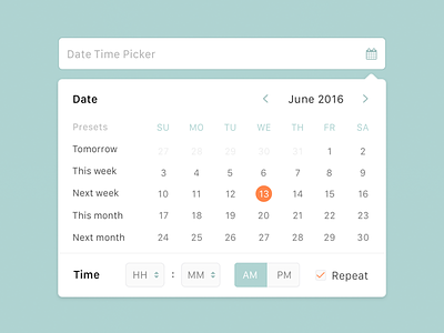 Date Time Picker UI