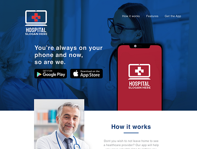 Landing Page for Hospital Mobile Application app branding design ui ux web