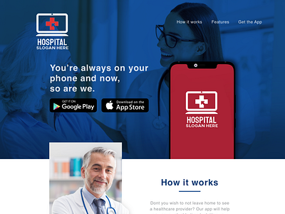 Landing Page for Hospital Mobile Application