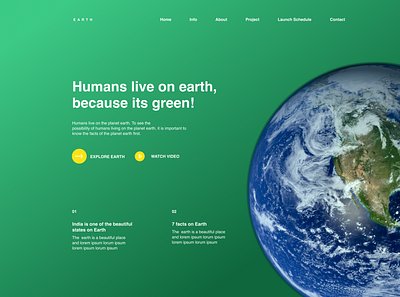 The Earth earthday ui web design