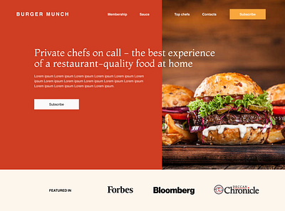 The Burger Munch branding burgers ui ux design web design