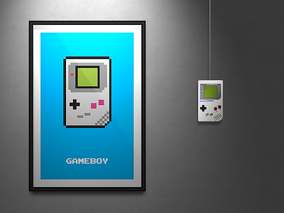 Gameboy Poster frame gameboy icon pixel poster