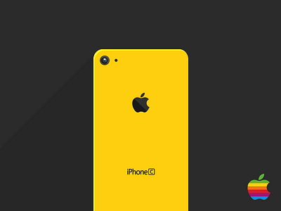 Flat iPhone 5C Long Shadow