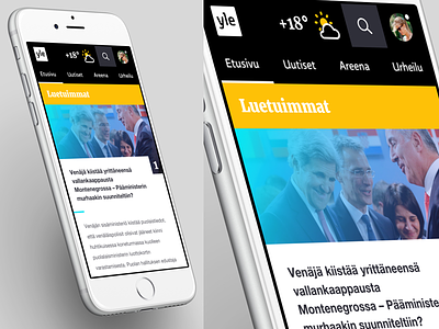 Yle - Most Read article mobile news responsive ui