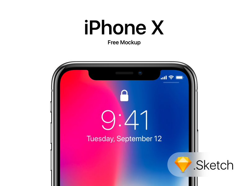 Free iPhone X Mockup - Sketch sketch free mockup iphone x