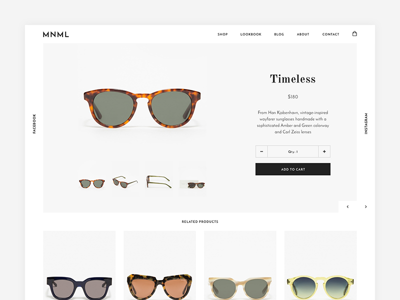 Sunglasses shop. Product Page by Eugene Maksymchuk on Dribbble
