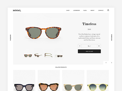 Sunglasses shop. Product Page