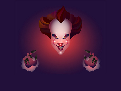 It character clown horror illustration movie movie art vector