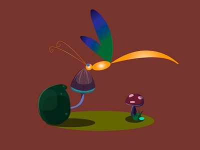 Inspired by Lewis Carroll alice aliceinwonderland butterfly carroll dragonfly illustration lewis mushrooms vector